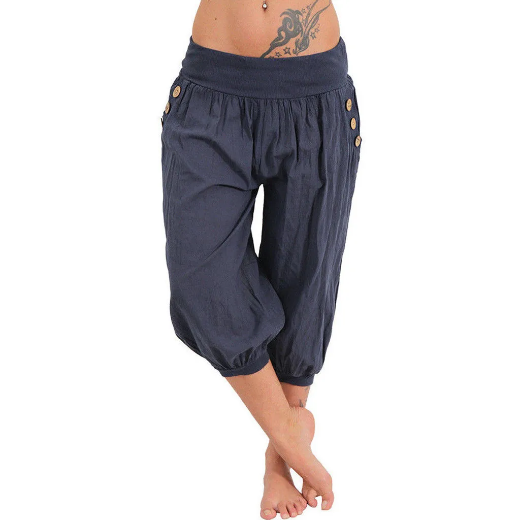 

Loose Fitness Legging Women Leggins Panties Sexy Button Lantern Leggings Fitness Feminina Women Clothes 2019 Fashion Legins