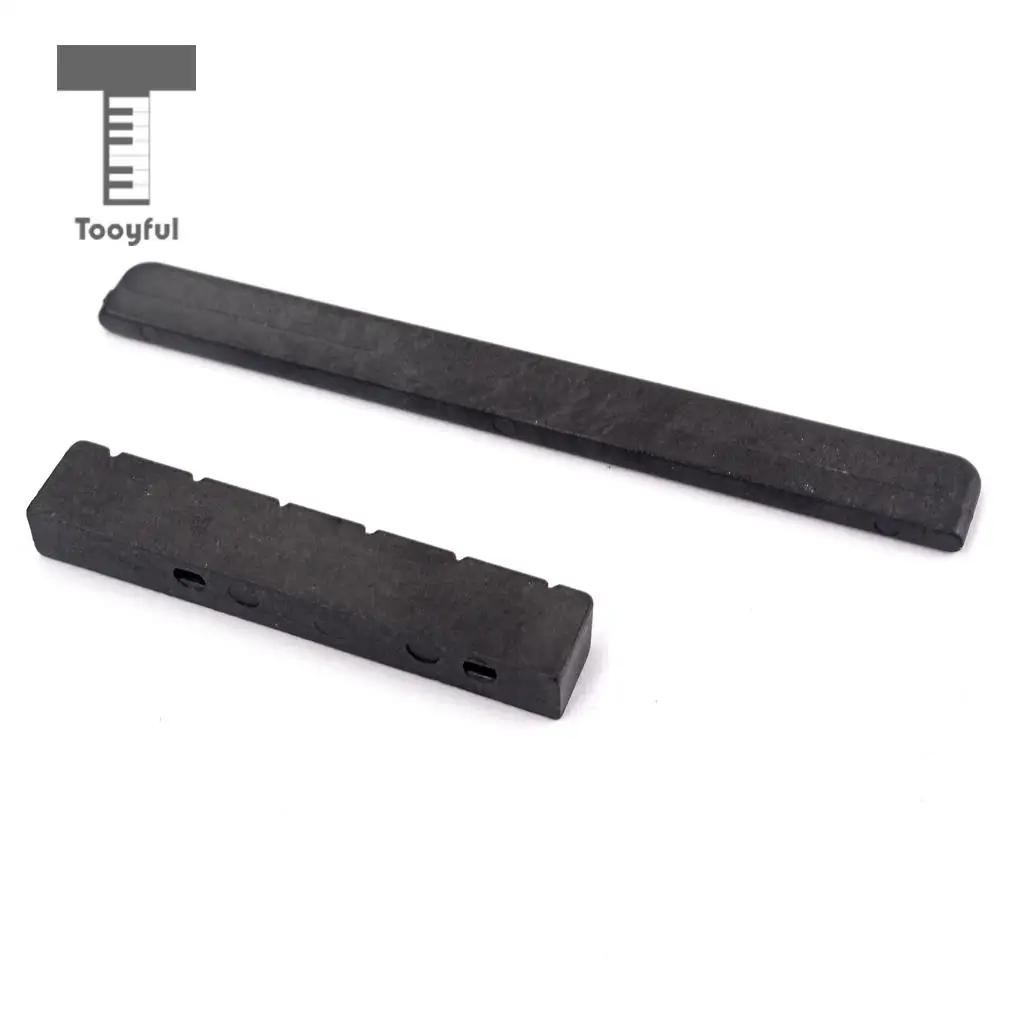 Tooyful Set of Plastic Nut Slotted & Bridge Saddle with Pick for Classical Classic Guitar Musical Instrument Parts Accessories