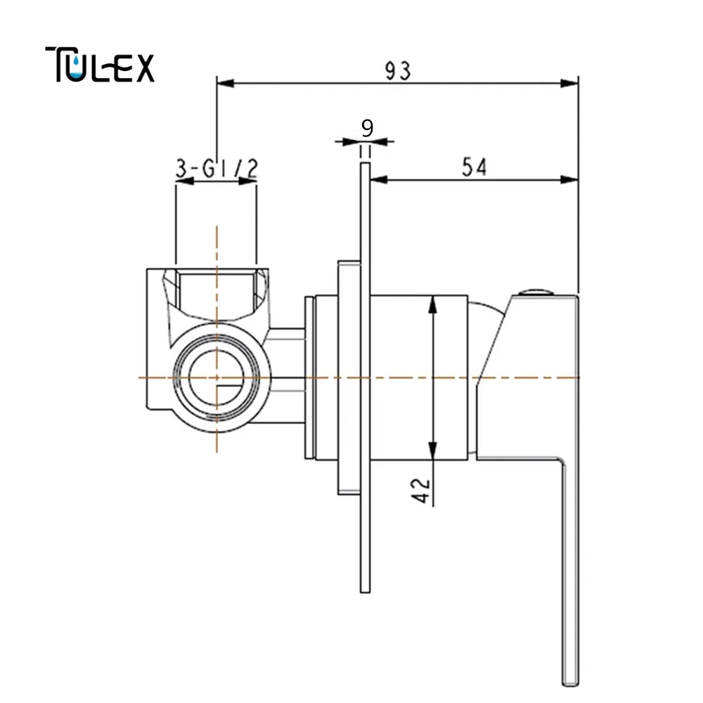 TULEX, черный скрытый смеситель для душа, настенный клапан, горячая и холодная вода, душевой кран, латунная насадка для душа