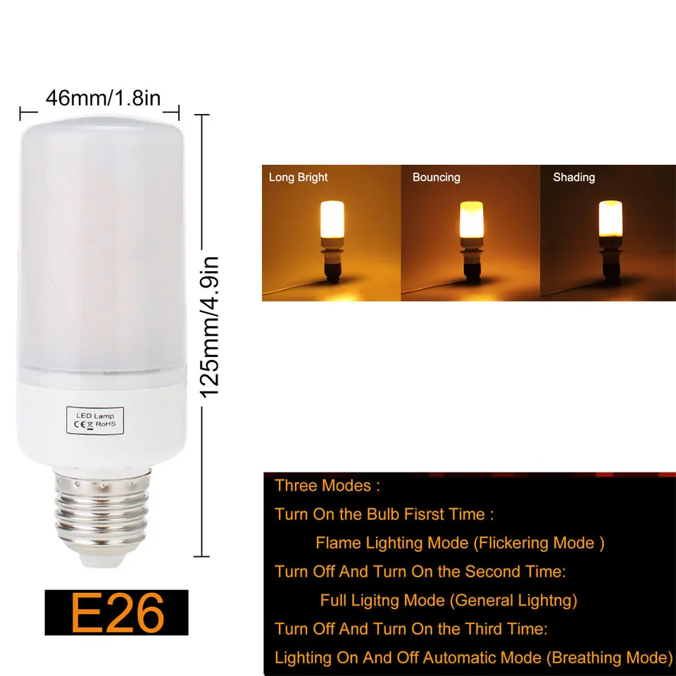 E27 E26 привело пламени луковицы огонь мозоли B22 E14 85-265 В 2835 SMD энергосберегающие лампы LED Bombilla украшения дома Освещение