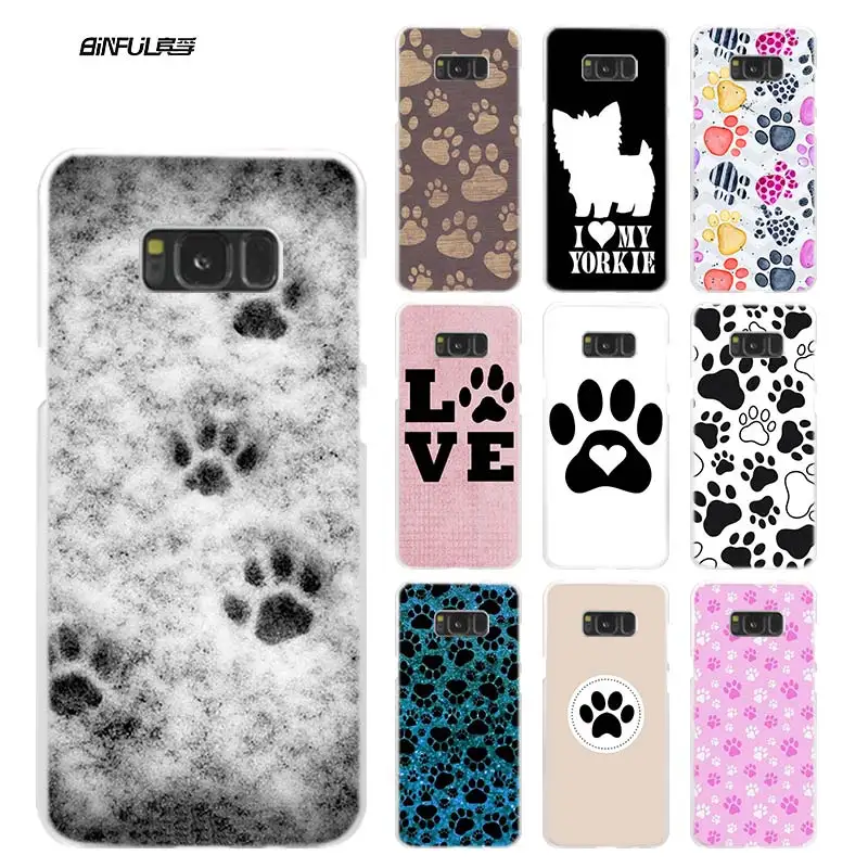 

dog footprint Paw Phone Case for Samsung Galaxy M20 M10 S10 S9 S8 Plus S7 S6 Edge Note 8 9 Hard Plastic Cover Coque