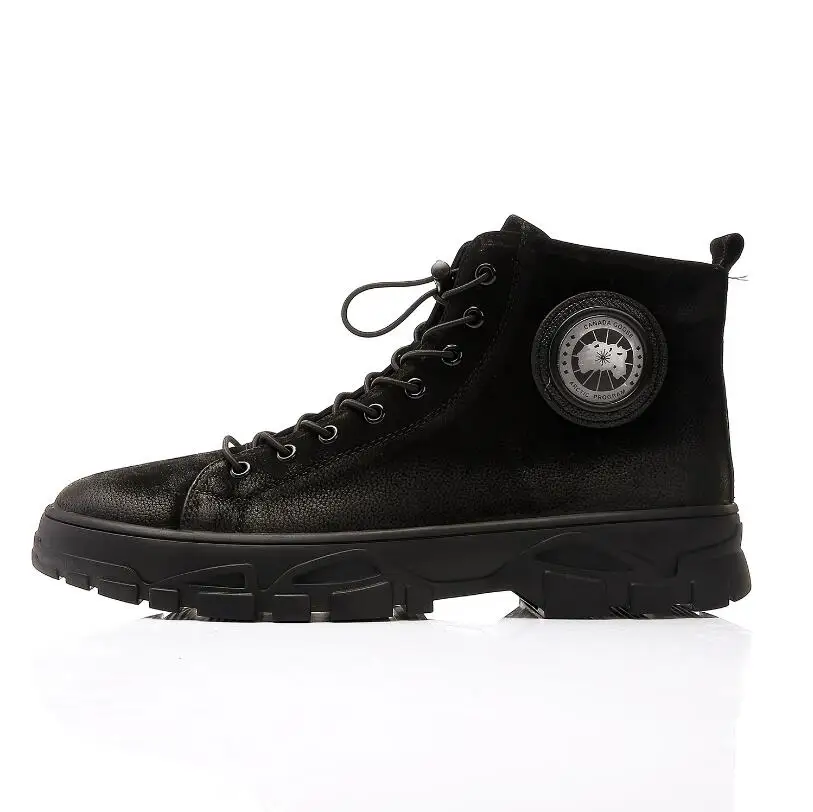 

CHAISHOU autumn and winter Martin boots gene leather lace-up warm mens shoes England tooling boots retro Martin boots boots men