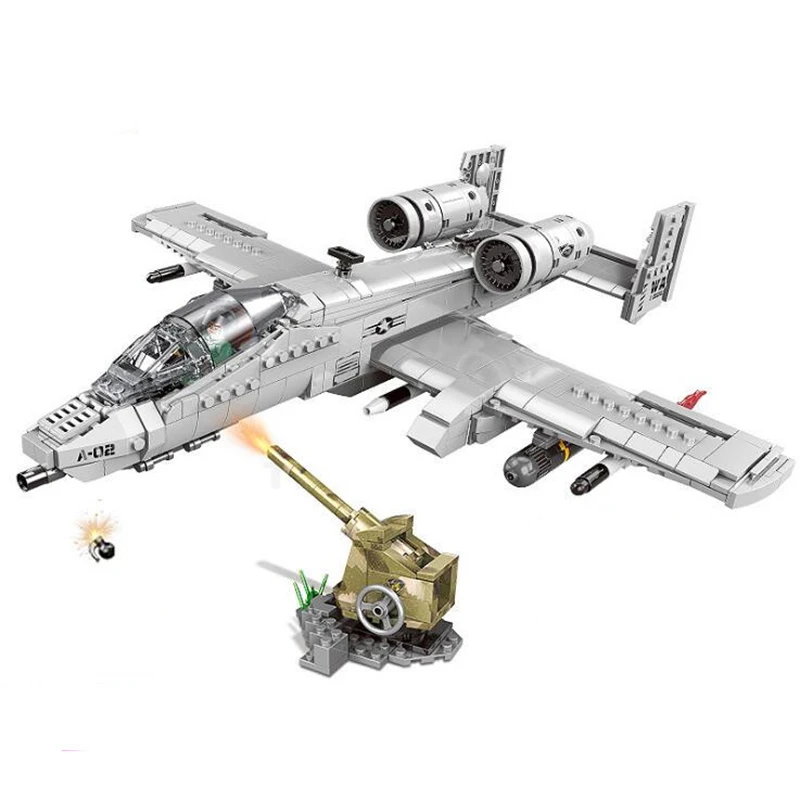 

06022 961PCS Military Series The A10 Fighter Building Blocks aircraft Bricks Plane Model Toys New Kid Toys Christmas Gifts