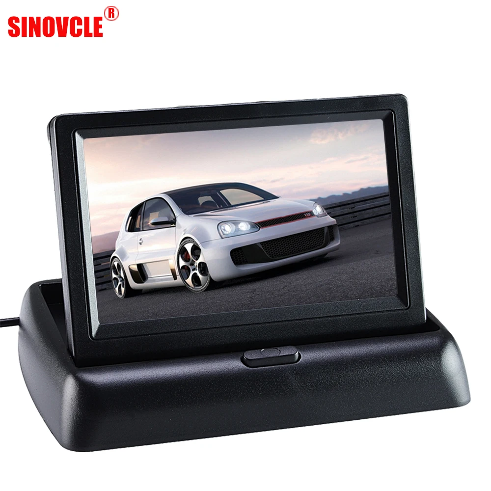 Автомобильный монитор SINOVCLE складной цветной TFT ЖК дисплей 4 3 дюйма с HD экраном для