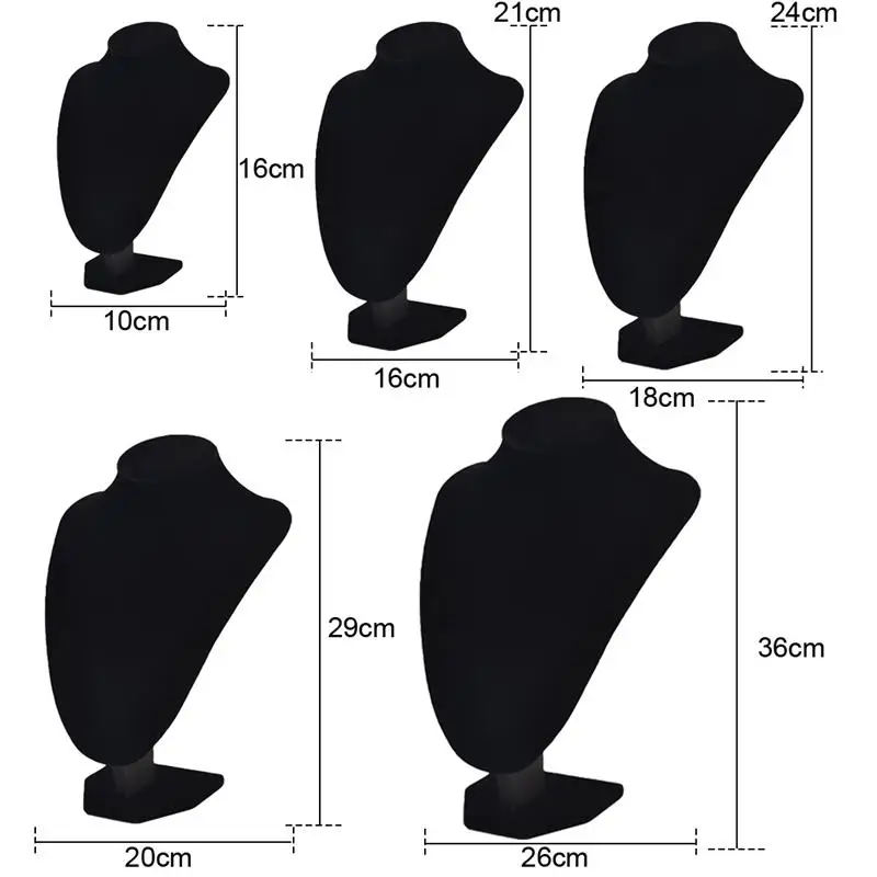 Бархатное ожерелье подвеска цепь Дисплей Стенд стойка Черный ювелирные изделия показ держатель колье Органайзер Витрина Стенд Прямая поставка