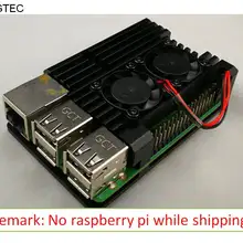 shipping lizengtec дизайн Алюминиевый Чехол для Raspberry Pi 3 и 3 Модель B Plus с двумя вентиляторами и 4 силиконовыми