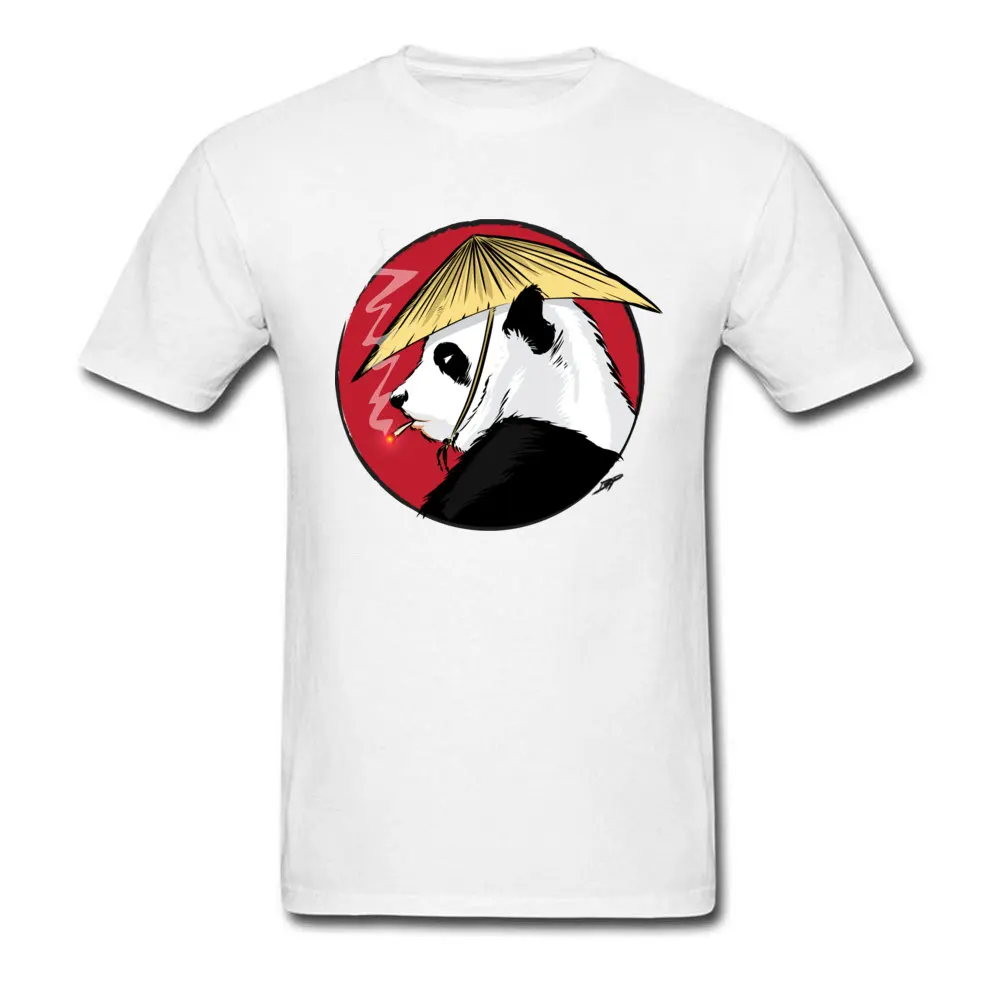 RIce Hat Panda Pure Cotton Design Tops Tees Brand New Short Sleeve Men T-Shirt Printed Fall T Shirt O Neck Top Quality RIce Hat Panda white