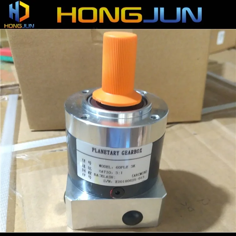 

60mm PLE60 ratio 3:1 one stage low backlash round flange planetary gearbox speed reducer for 200W 400W servo motor