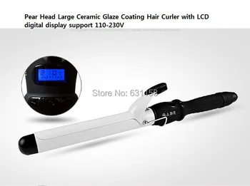 

Straighter Curling iron Perm Pear Ceramic Coating Hair Curler Wand Rollers with LCD display 110-240V Freeshipping