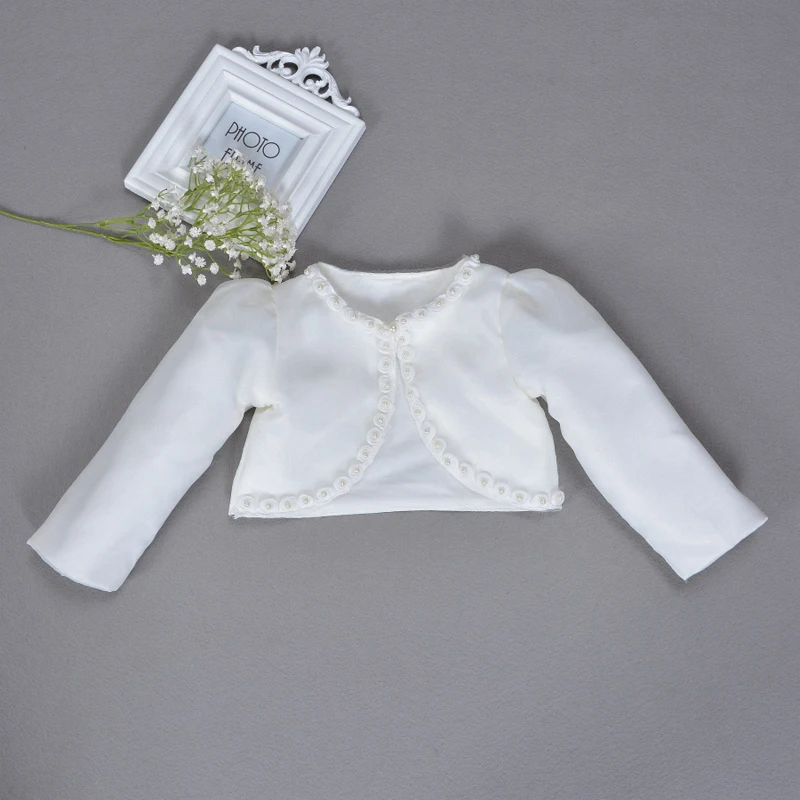 Формальное пальто для маленьких девочек высококачественное газовое платье-кардиган с длинными рукавами и шалью верхняя одежда для первого дня рождения