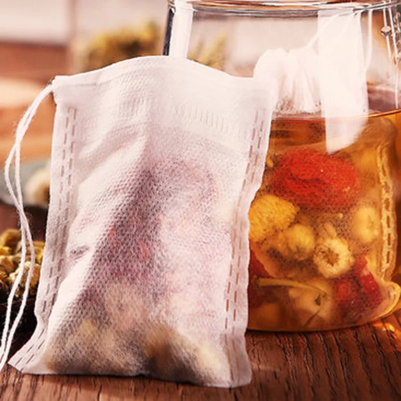 JX-LCLYL 100Pcs 8X10cm Nonwovens Muslin Drawstring Reusable Bags Spices Herbs Tea Soaps