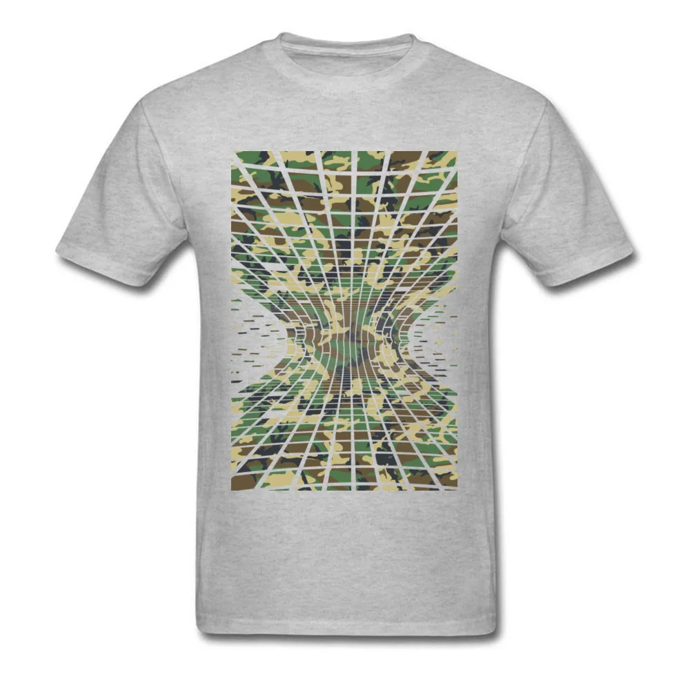 Faddish Tiled Warped Camo Birthday T-shirts Crew Neck 100% Cotton Men Tees Short Sleeve Fall Birthday Tee-Shirt Tiled Warped Camo grey