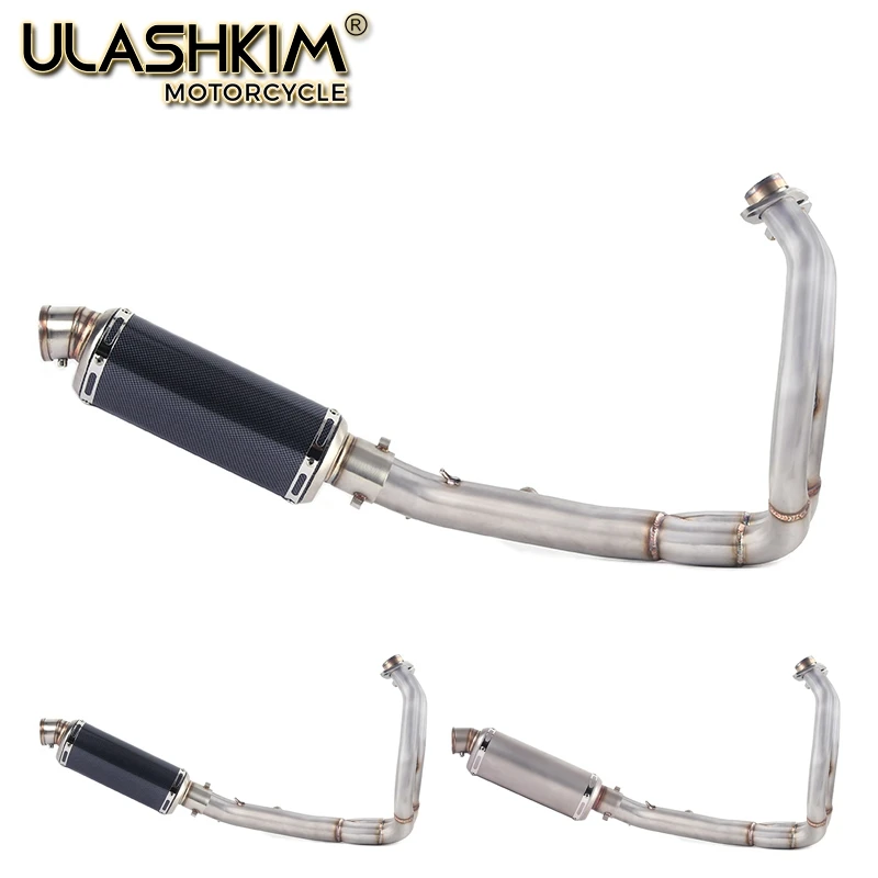

Motorcycle Full Exhaust Muffler Middle Link Pipe Full System Slip On For kawasaki ER6N ER6F NINJA650R Ninja650 Z650 2012-2016