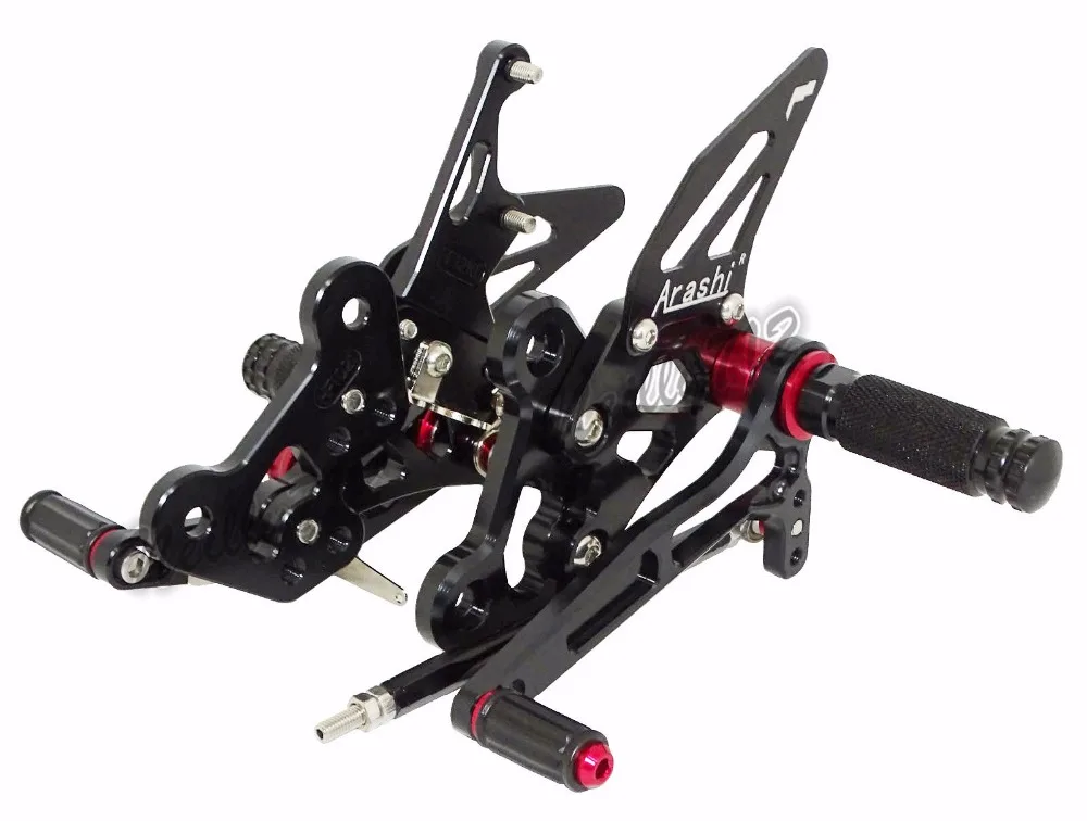 Продажи ЧПУ Алюминий Racing Rearset сзади Наборы для ухода за кожей подножки Отдых колышки для Suzuki GSR750 2011 2012 2013