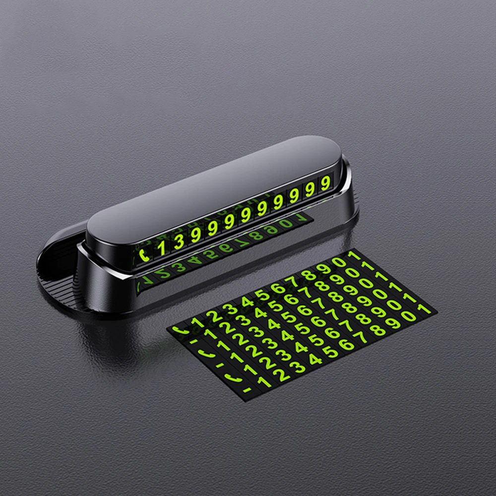 

Temporary Car parking card luminous Phone Number Card Plate Phone Holder Hidenable parking Number with Air Freshener Styling