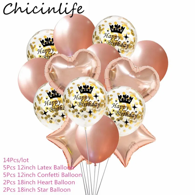 Chicinlife 14 шт 12 дюймов 30 40 50 лет годовщина конфетти воздушные шары Сердце Звезда