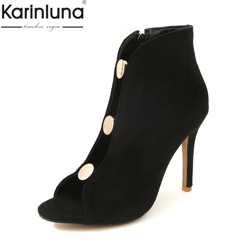 

Karinluna Fashion Hot Sale Spring Summer Boots Women Big Size 33-43 Ladies Party Wedding Women Shoes Woman High Heels