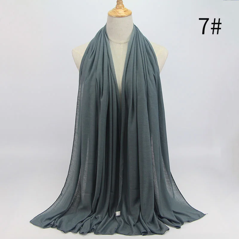 90*180 мусульманский хиджаб из Джерси шарф для женщин femme мусульман хиджабы исламские шали soild Цвет модал платок для женщин
