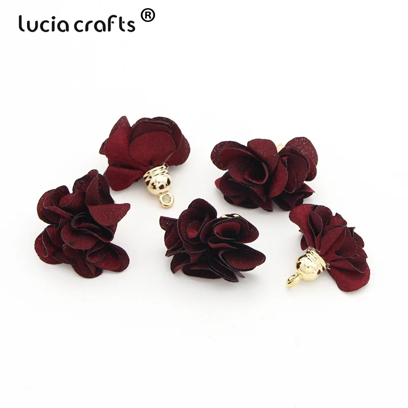 Lucia crafts приблизительно 25 мм много вариантов Цветы кисточки кулон для брелок изготовление сережек DIY аксессуары 5 шт/7 шт I0108