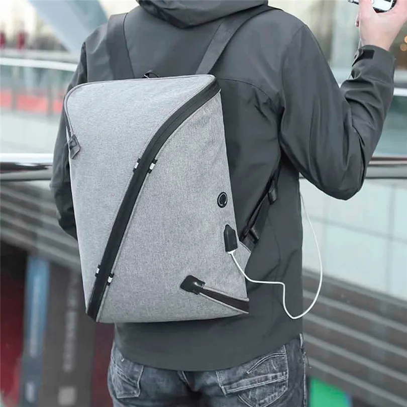 

Fashion USB Backpack Men's Casual Bag Shaped Backpack Computer Bag School Bag Capacity Travel Bag Oxford Cloth Back Pack A30