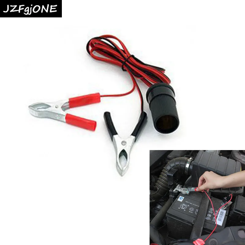 

12V Auto Car Boat Battery Cables Cigarette Lighter Socket Battery Terminal Clip-on Female Power Adapter Connector Extension Cord