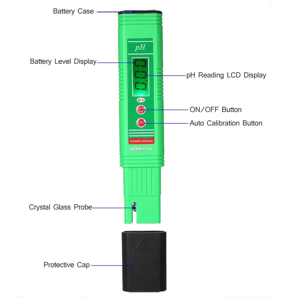 KKmoon pH-006 ручка-Тип рН-метр с автоматической температурной компенсацией функция ATC автоматическая калибровка кислотность тестер