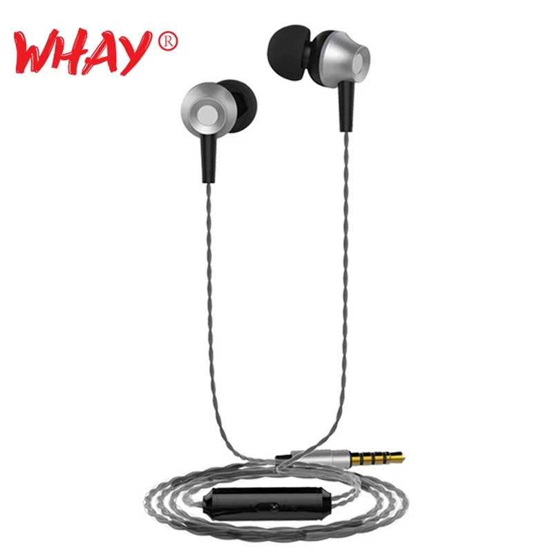 Наушники вкладыши WhaY 3 5 мм проводные наушники спортивные для iPhone 6 Samsung Xiami ПК MP3 Hi Fi