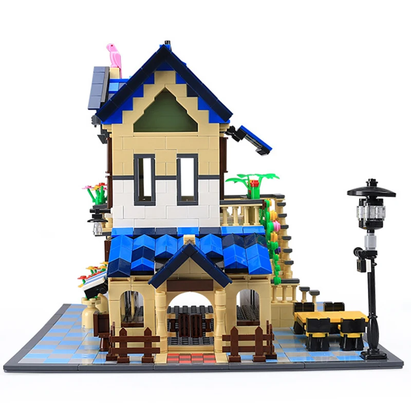 1298 шт. Классическая серия с архитектурной конструкцией деревенская вилла, набор строительных блоков, развивающие игрушки для детей, подарок для детей