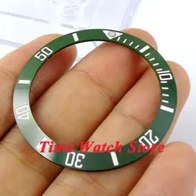 38 мм Parnis Высокое качество Зеленый светящийся керамический ободок белые отметки для мужских часов Be08