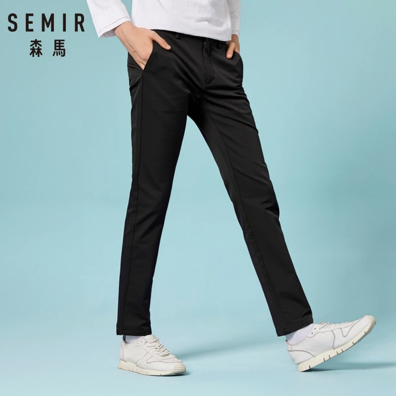 

SEMIR casual pants men brand bottoms black slim fit joggers male high quality breathable trousers blue black