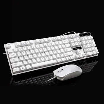 

Professional Wired USB Keyboard Mouse Set for Office Laptop Computer 104 Keys Suspension Mechanical Gaming Keyboard Mouse Combos