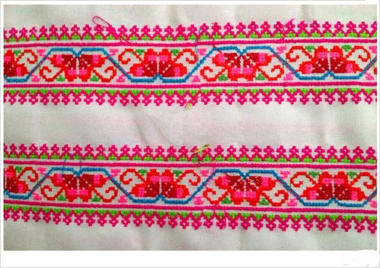 Miao hmong Вышивка Ткань вязаная крючком кружево отделка 6 см платье воротник лента в рулоне этнический Племенной тайский Индии Бохо DIY аксессуар