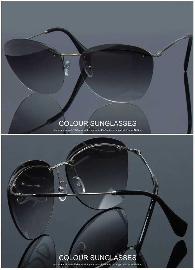 Модные солнцезащитные очки без оправы с синим покрытием, мужские фирменные дизайнерские солнцезащитные очки, женские солнцезащитные очки без оправы, Gafas De Sol с коробкой R104