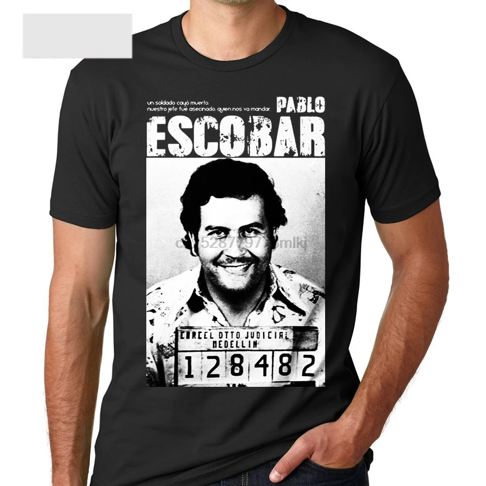 Мужская футболка из 100% хлопка Pablo Escobar с коротким рукавом и принтом сорняки мафии |