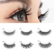 3D Mink Reusable Self-adhesive False Eyelashes Natural Curly Thick No glue Fake Eyelashes Make-up Tools Eye Lashes Extension exaggerated eye tail lengthening thick reusable false eyelashes