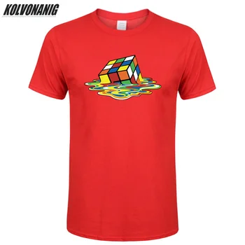 

Summer 2019 Rubik's-Cube Dissolving Funny T Shirt Men Print Cotton Short Sleeve Men's Clothing Brand Patchwork T-Shirt Harajuku