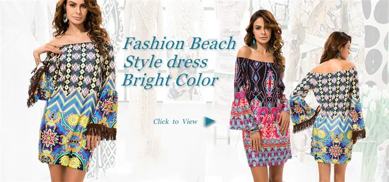 Fashion Beach Style dress Bright Color