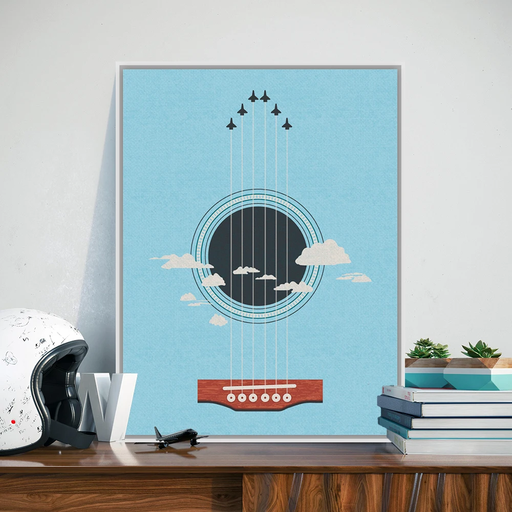 Online kopen wholesale abstract guitar painting uit china abstract ... Slaapkamer modern muur blauwe