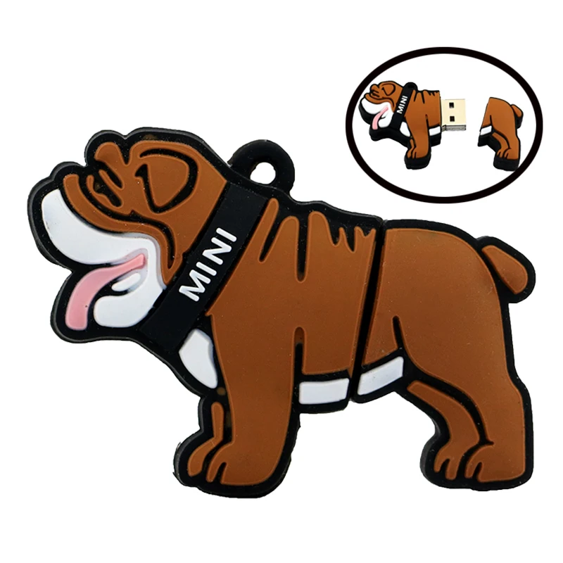  Cartoon Brown Bulldog model usb flash drive 64gb usb2.0 mini pen drive 32gb u disk pendriver flash memory usb stick 16gb 8gb 4gb 