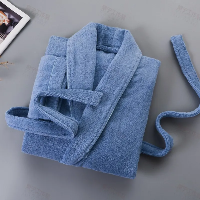 

Men's Bathrobe Winter Long Towel Fleece Bathrobe Home Clothes Long Sleeved Robe Coat Underwear plus size XXL Kimono Robe