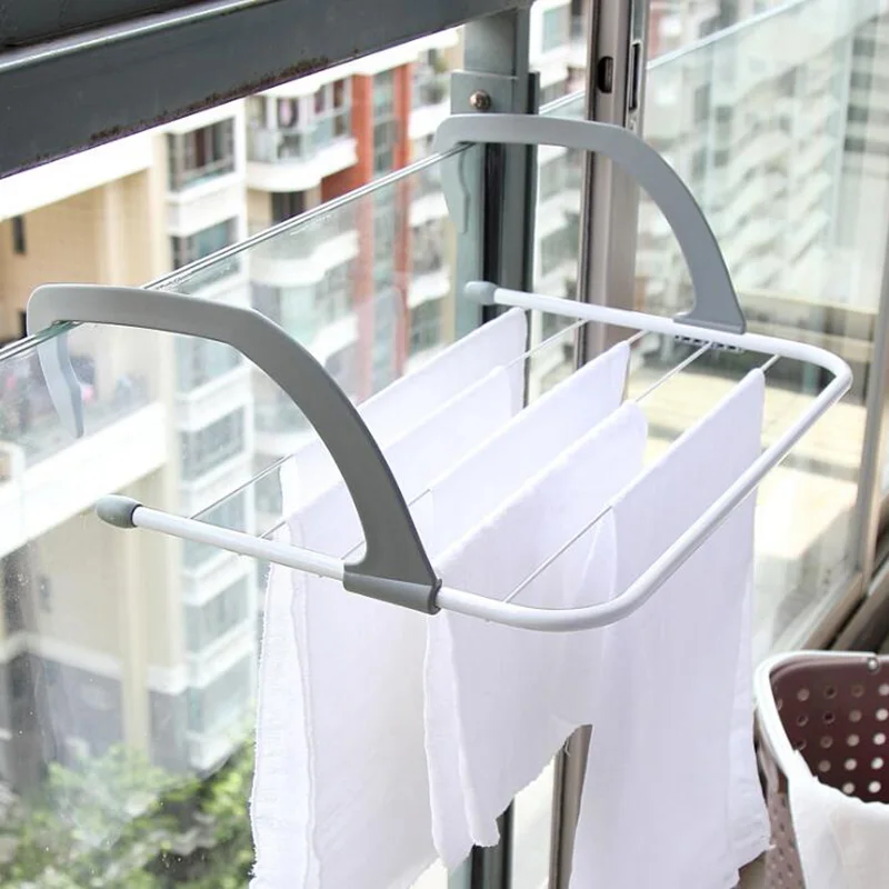 

Basupply 1Pc Folding Outdoor Dry Rack For Clothes Towel Dryer Storage Rack Hanger Shelf Drying Storage Radiator Metal Hook