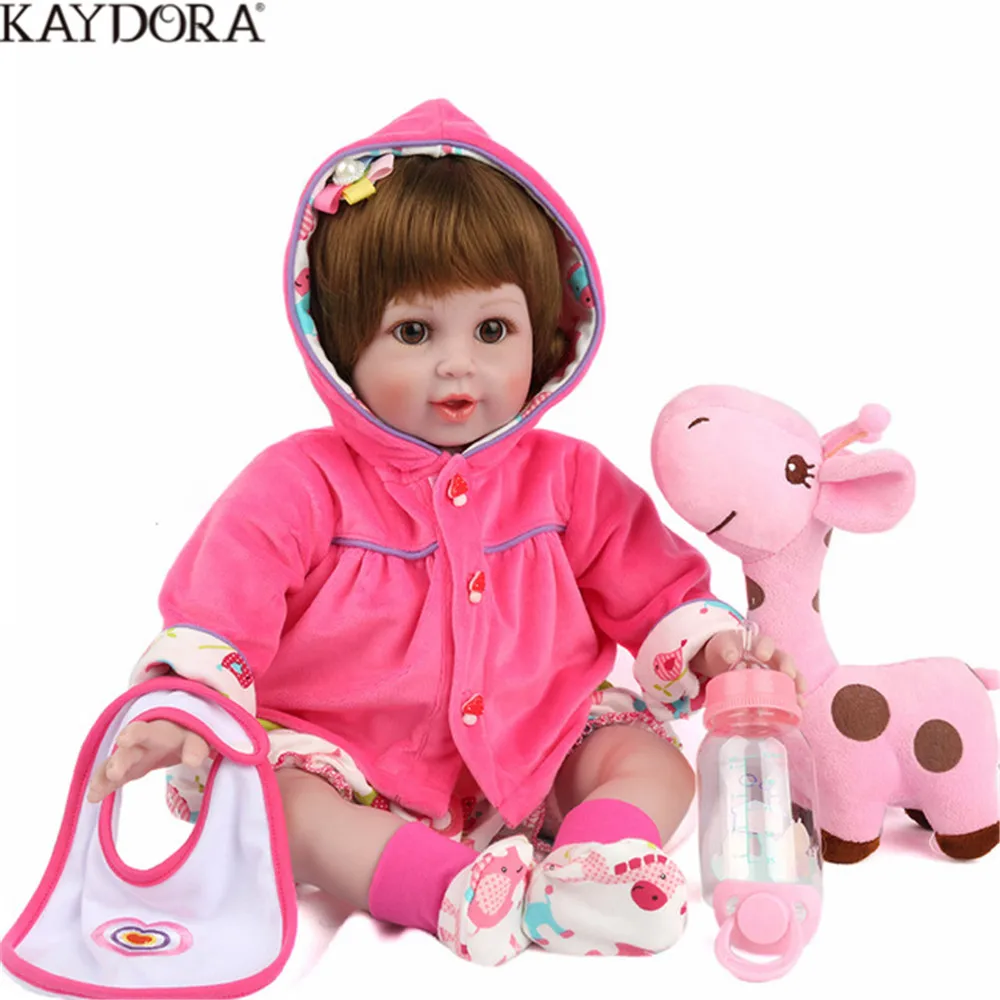 

KAYDORA Baby 55cm Reborn Soft Cloth Body Silicone With Fawn Plush Toy Princess Doll Children Gift Bedtime Play House Toys