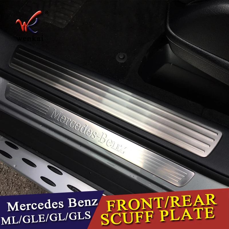 

For Mercedes Benz GL GLS X166 ML GLE W166 4pieces Car-Styling Door Sill Scuff Plate Welcome Pedal Trim Cover Sticker Accessorie