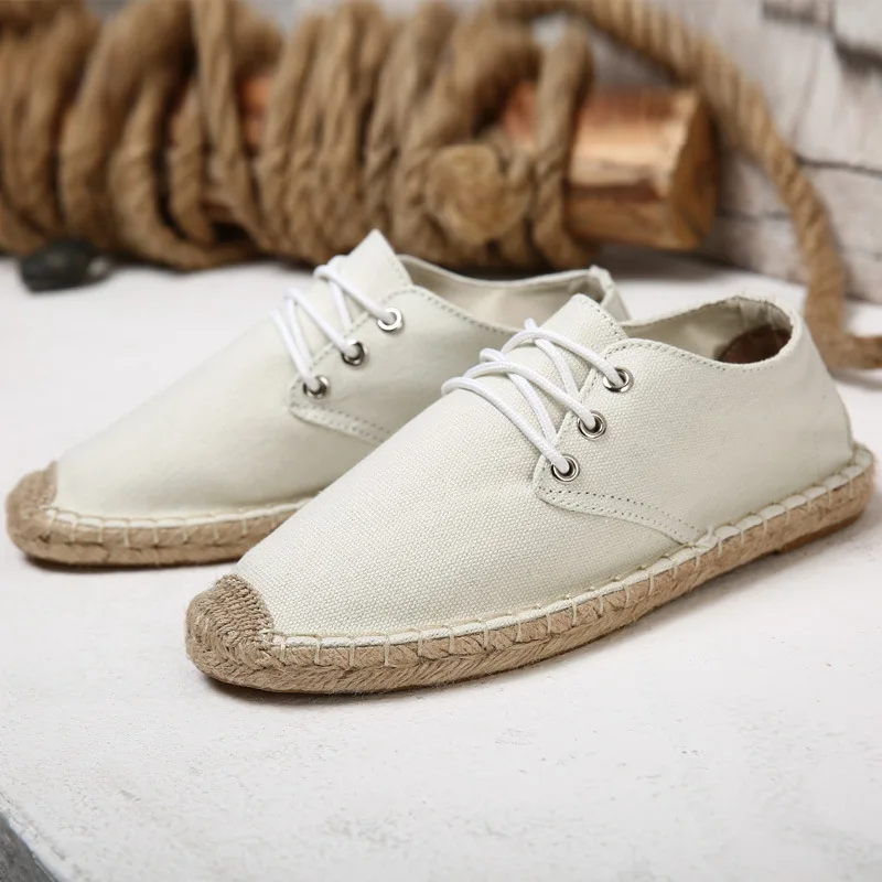Hotsales hand made hemp straw shoes leisure fisherman moisture