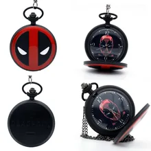 Модные черные часы Дэдпул, анимация Дэдпула, кварцевые карманные часы с циферблатом, аналоговые в виде кулона, мужские и женские часы, подарок