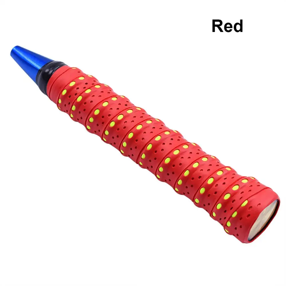 Противоскользящая Лента для ручек ручка для тенниса Бадминтон Сквош полоса рулон Теннис Бадминтон ручка лента бадминтон ракетка пот полоса - Цвет: Красный