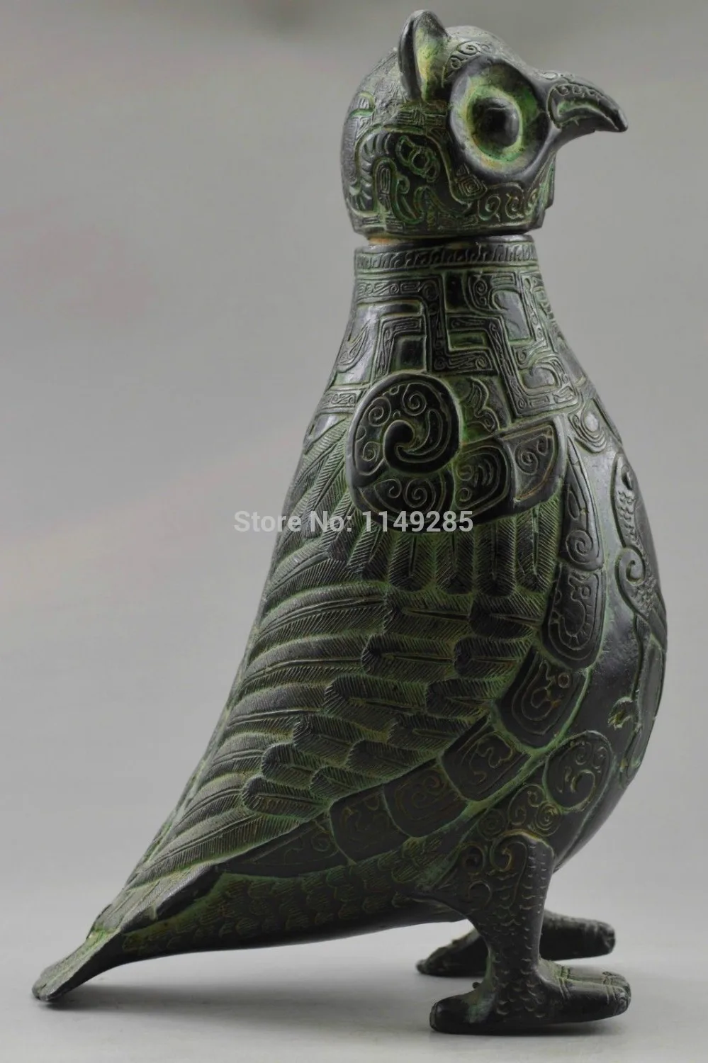 

Crafts statue Metal Crafts Chinese Collectible Old Decorated Bronze Carving Owl Statue