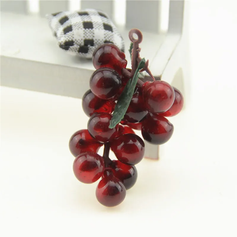 Artificial Fruits and Vegetables Artificial Grapes 3pcs/lot Artificial Fruit Grapes Plastic Fake Decorative Fruit Lifelike Home Wedding Party Garden Decor Mini Simulation