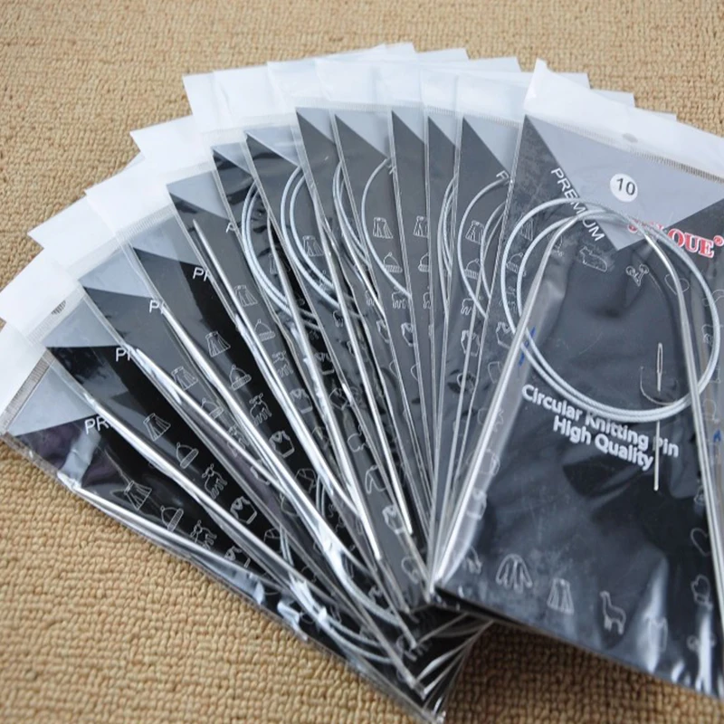 

Stainless Steel Circular Knitting Pins High Quality 80cm 1PC Weaving Pins Hot Sale Needlework Tools Crochet Knitting Needles