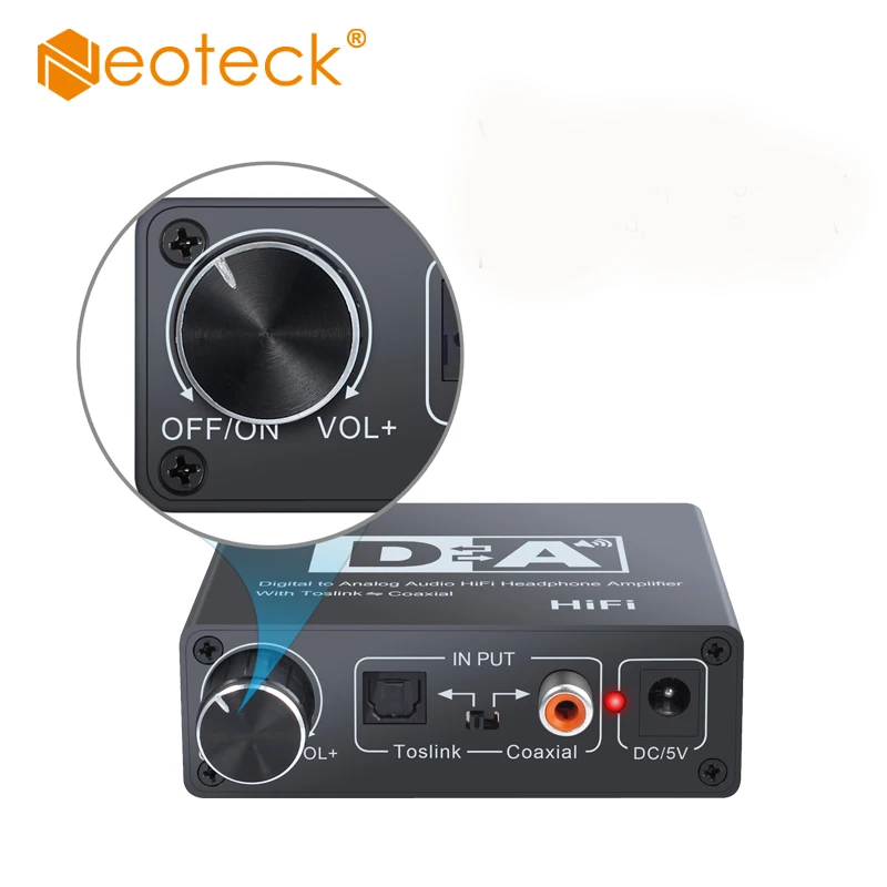 Neoteck цифровой в аналоговый аудио конвертер 192K DAC с переключателем питания